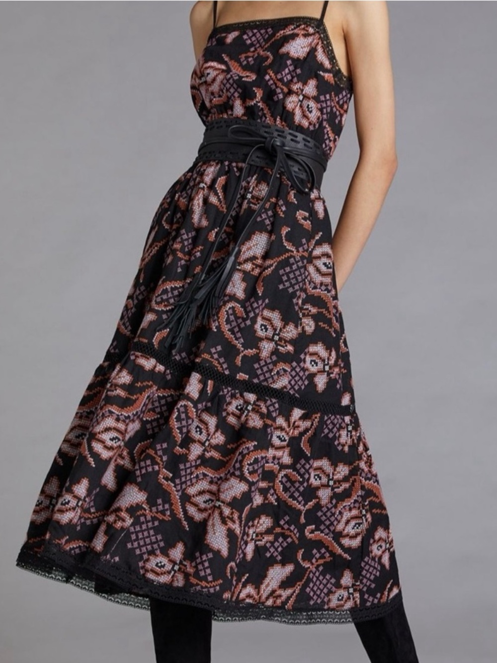 Anthropologie dress, floral crochet